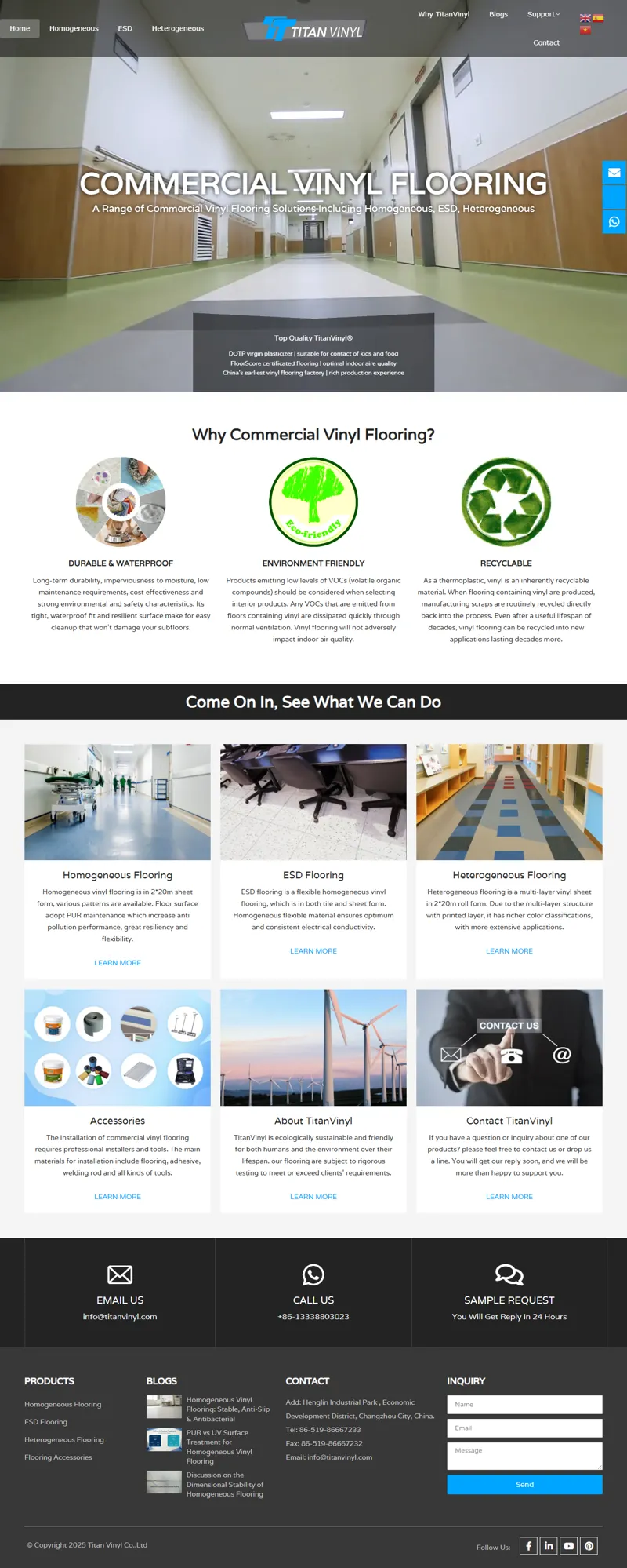 Commercial Vinyl Flooring | Homogeneous & ESD Flooring‎ - TitanVinyl 网页长截图
