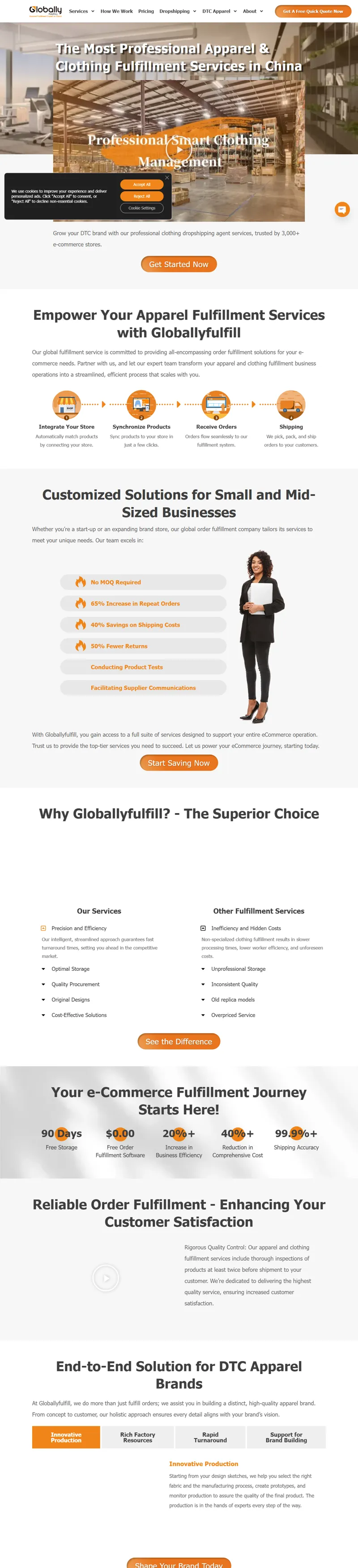 Top Dropshipping Company | Order Fulfillment & Dropshipping Services | Globally Fulfill 网页长截图